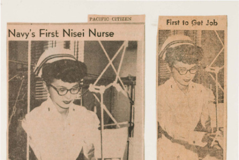 Navy's first Nisei nurse; First to get job (ddr-csujad-49-31)