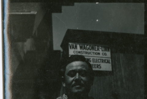 Man on break at construction company (ddr-densho-377-1606)