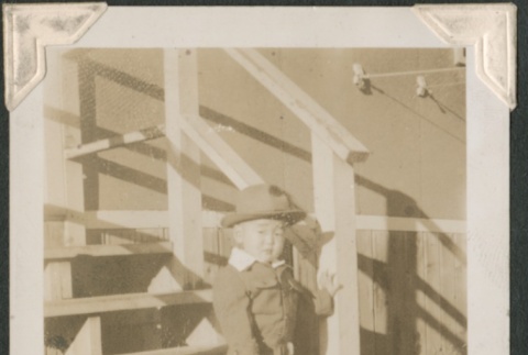 Toddler standing on porch step (ddr-densho-321-239)