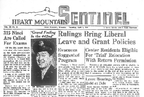 Heart Mountain Sentinel Vol. III No. 14 (April 1, 1944) (ddr-densho-97-175)
