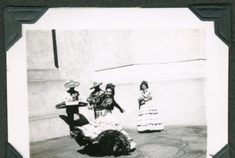 Mexican dancer with musicians (ddr-densho-475-455)