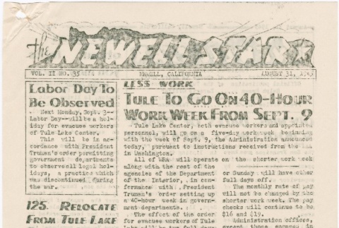 The Newell Star, Vol. II, No. 35 (August 31, 1945) (ddr-densho-284-83)