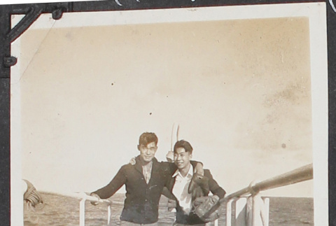 Young men on board ship (ddr-densho-326-84)
