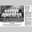 Document with photo of Alameda Mustangs basketball team and transcription of articles (ddr-ajah-5-42)