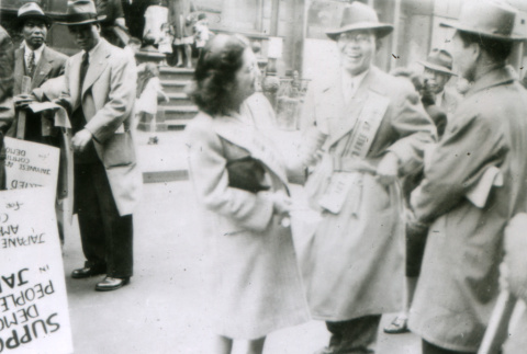 JACD members preparing for May Day march (ddr-densho-1007-503)