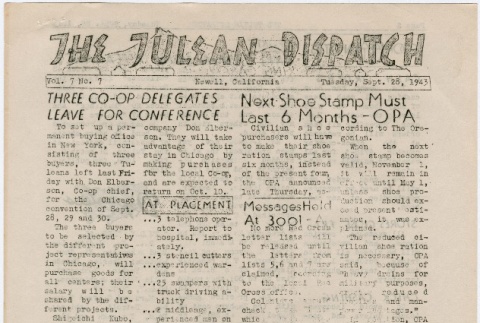 Tulean Dispatch Vol. 7 No. 7 (September 28, 1943) (ddr-densho-65-407)