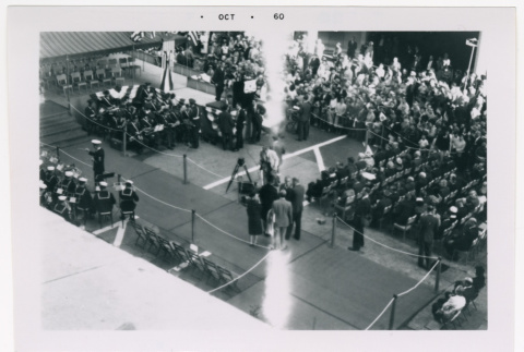 Ceremony welcoming Crown Prince Akihito and Crown Princess Michiko at Olympic Hotel in Seattle (ddr-densho-363-341)