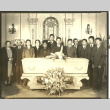 Buddhist funeral inside Shaw & Sons funeral home (ddr-densho-293-16)