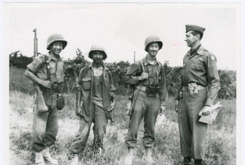 Mark Clark with members of 100th Battalion (ddr-densho-1007-263)
