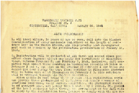 Bulletin No. 8 published by the Washington Township JACL (ddr-ajah-7-4)
