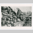 Man reading in sandbags (ddr-densho-1007-352)