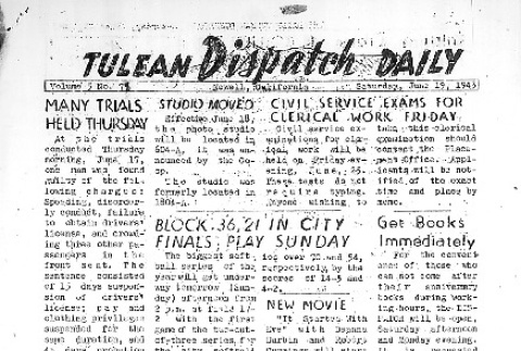 Tulean Dispatch Vol. 5 No. 78 (June 19, 1943) (ddr-densho-65-382)