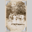 Four people playing horseshoes (ddr-densho-383-346)