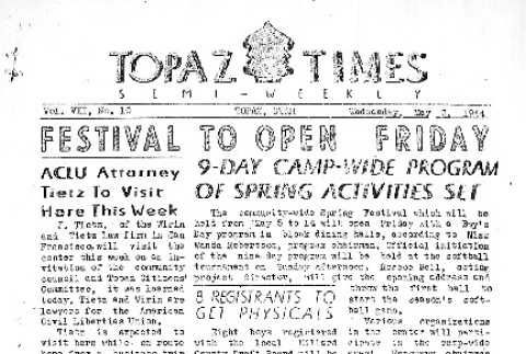 Topaz Times Vol. VII No. 10 (May 3, 1944) (ddr-densho-142-301)