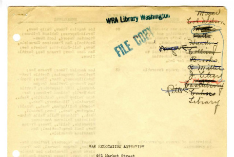 Tabulation of News Clippings, edited May 10, 1945 (ddr-csujad-19-25)