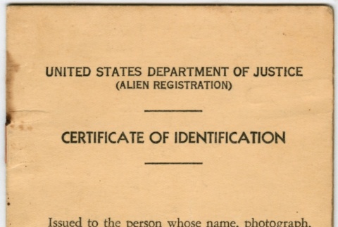 Alien registration certificate (ddr-densho-325-64)