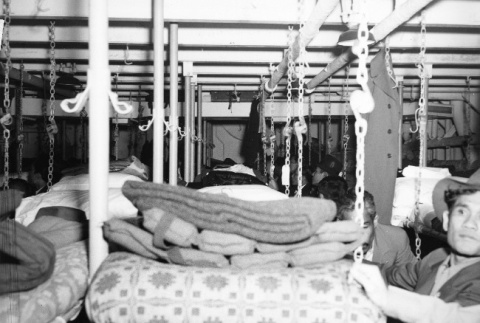 Sleeping quarters of Indonesians aboard the 