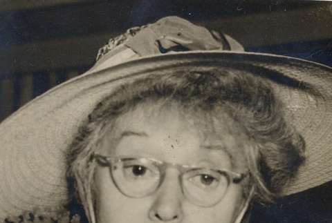 A woman wearing leis (ddr-njpa-1-2468)