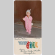 Christmas photo card with photo of child in bunny suit (ddr-densho-430-294)