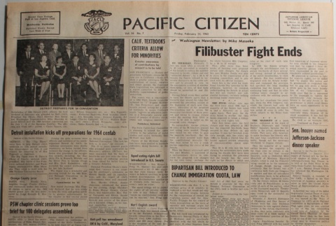 Pacific Citizen, Vol. 56, No. 7 (February 15, 1963) (ddr-pc-35-7)