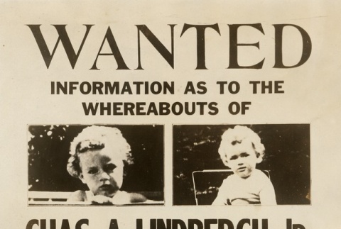 Wanted poster regarding the kidnapping of Charles Lindbergh, Jr. (ddr-njpa-1-1185)