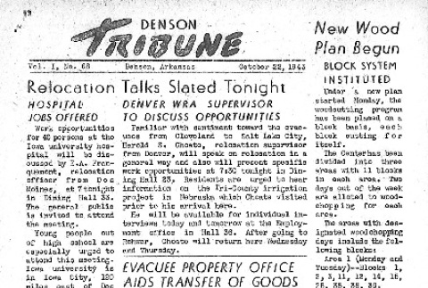 Denson Tribune Vol. I No. 68 (October 22, 1943) (ddr-densho-144-109)