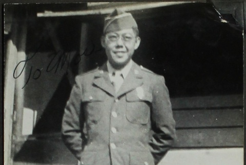 Signed portrait of Japanese American soldier (ddr-densho-201-271)