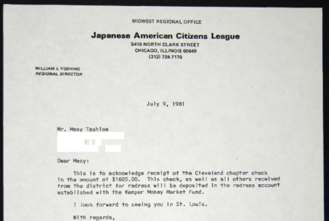 Letter to Masy Tashima from Bill Yoshino (ddr-chijacl-1-611)