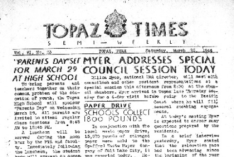 Topaz Times Vol. VI No. 33 (March 25, 1944) (ddr-densho-142-290)