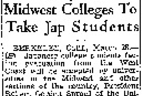 Midwest Colleges To Take Jap Students (March 28, 1942) (ddr-densho-56-724)