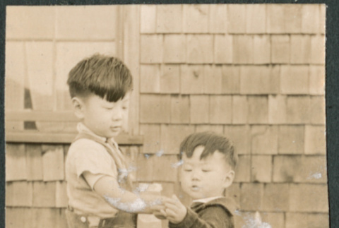 Two boys facing each other (ddr-densho-523-104)