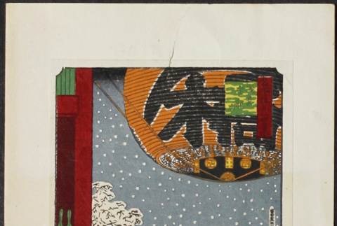 Illustration of a snowy scene in Japan (ddr-densho-300-524)