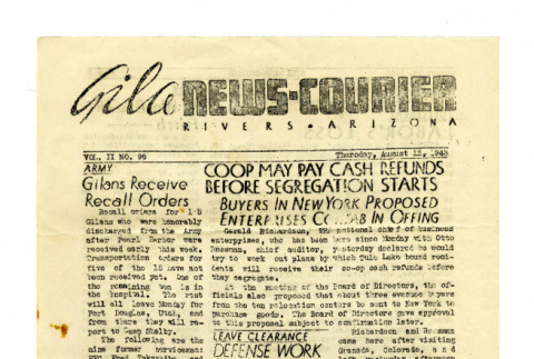 Gila news-courier, vol. 2, no. 96 (August 12, 1943) (ddr-csujad-42-165)