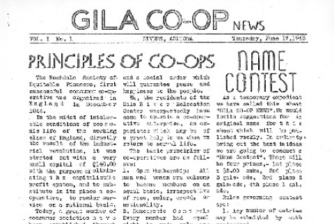 Gila Co-op News, Vol. I No. 1 (June 17, 1943) (ddr-densho-141-109)