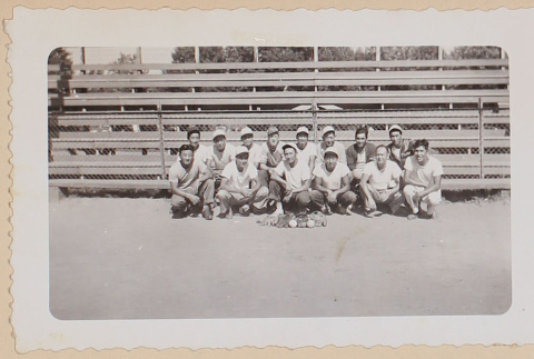 Photo of baseball players near farm in Freeport, Illinois (ddr-densho-379-695)