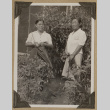 Mrs. Fujita and Mrs. Kikawa visit Kubo's tomato patch (ddr-densho-542-408)