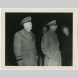 General MacArthur and Maj. Gen. Mueller waiting for the arrival of Secretary Royall (ddr-densho-299-36)