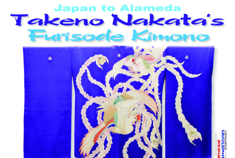 Document and photo of kimono title Japan to Alameda, Takeno Nakata's Furisode Kimorno (ddr-ajah-6-255)