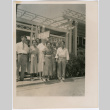 Group of nine outside hospital ER (ddr-densho-329-831)