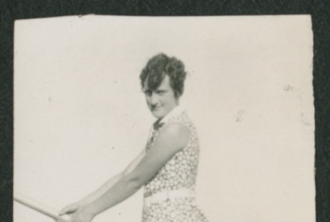 girl on outdoor staircase (ddr-densho-378-694)