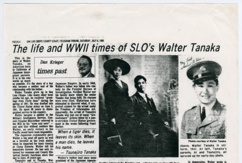 Walter Tanaka biographical article (ddr-densho-1007-995)