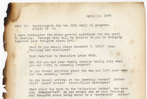 JACL memo for Echoes of '42 Program (ddr-densho-329-1242)