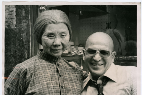 Publicity shot of Mary Mon Toy and Telly Savalas on set (ddr-densho-367-357)