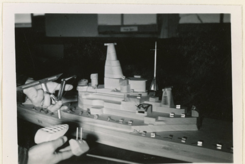 Battleship model with parts (ddr-densho-37-1353)