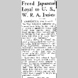 Freed Japanese Loyal to U.S., W.R.A. Insists (June 1, 1943) (ddr-densho-56-922)