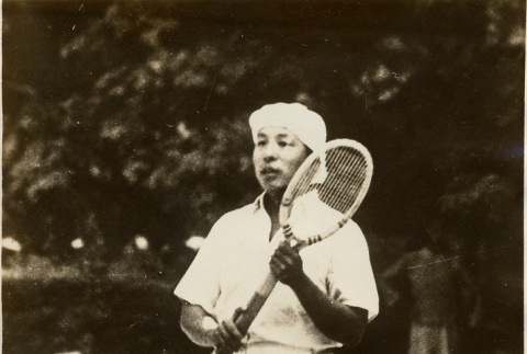 Zhang Xueliang playing tennis (ddr-njpa-1-134)