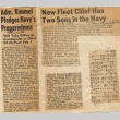 Newspaper clippings regarding Husband E. Kimmel (ddr-njpa-1-784)