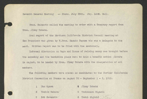 General meeting of the Monterey Peninsula Japanese American Citizens League, July 25, 1935 (ddr-csujad-44-71)