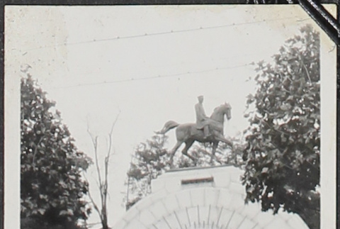 Statue of man on horse (ddr-densho-326-118)