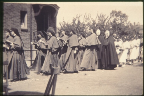 Procession of nuns outside building (ddr-densho-330-103)